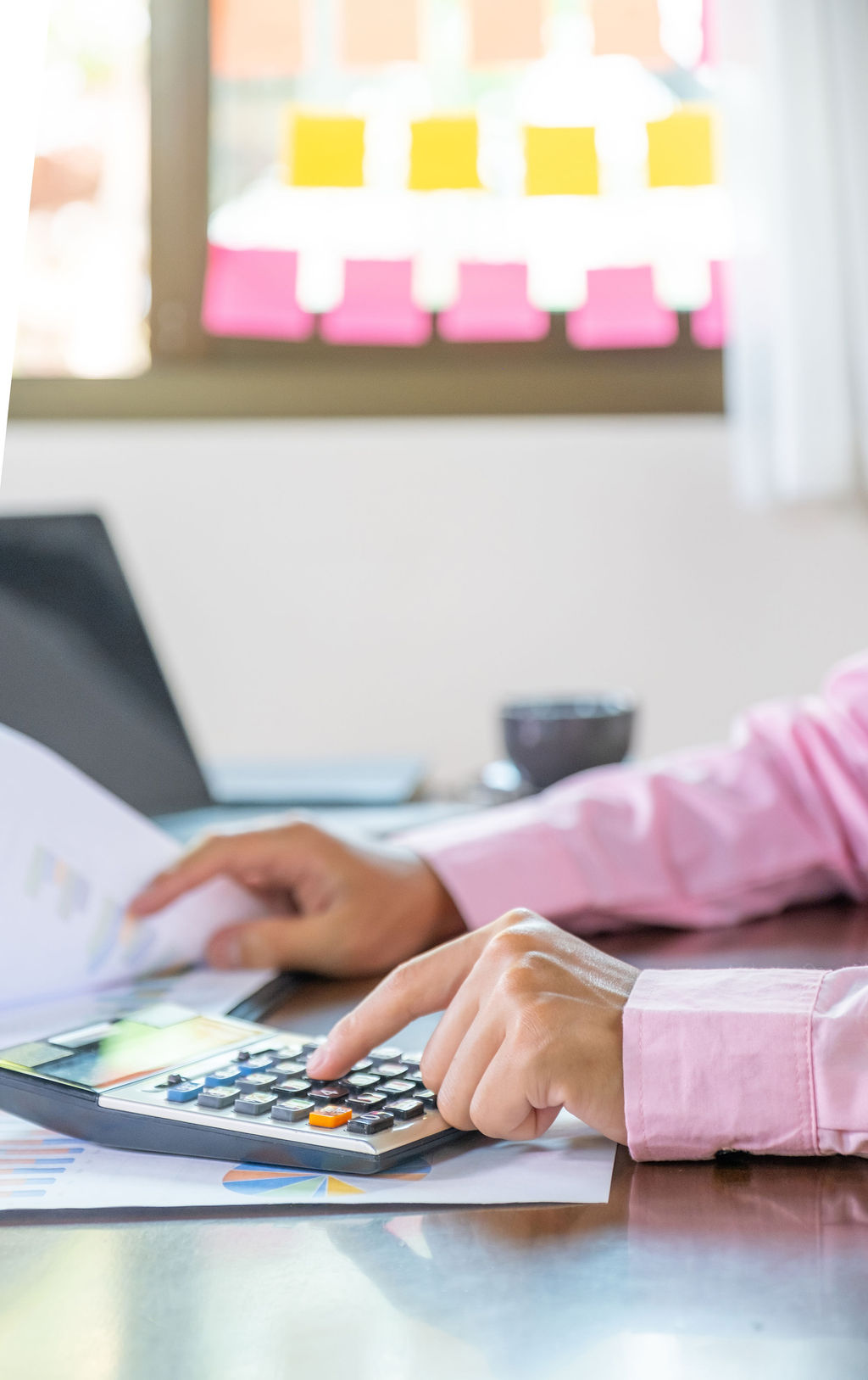Tax documents on a desk